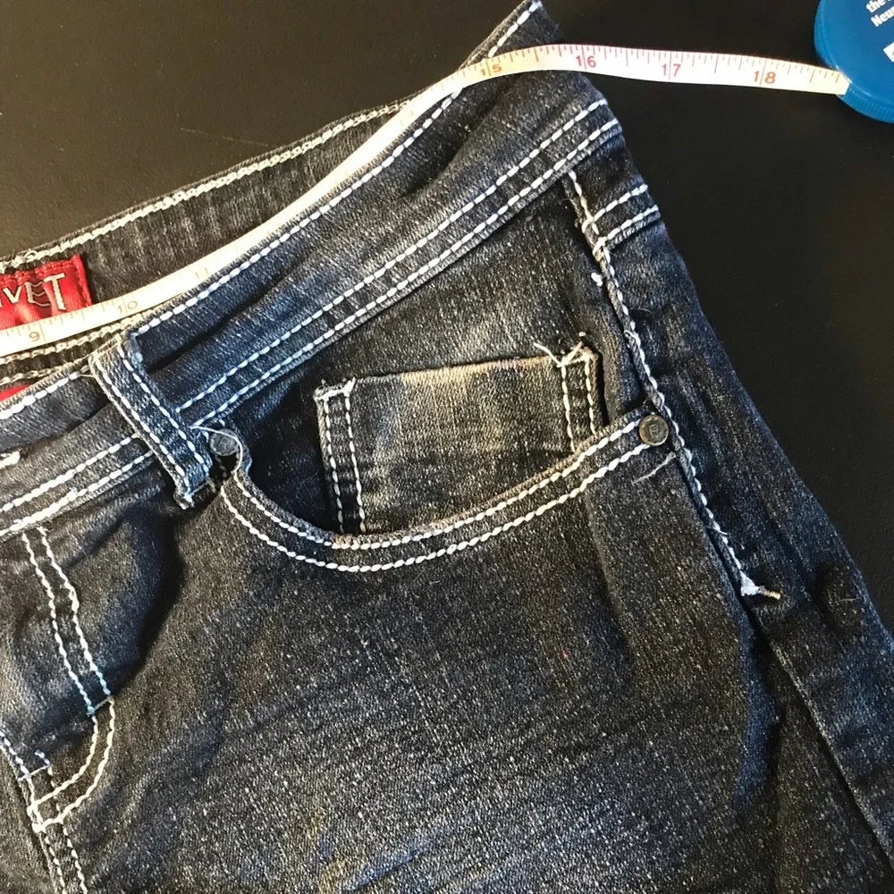 Red Rivet short stretchy denim shorts